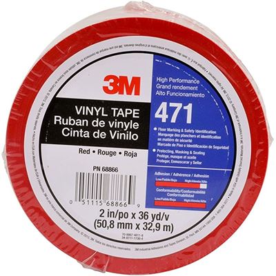 3M 70006748118 Scotch Vinyl Tape 471 50mm x 33m Red (70006748118)
