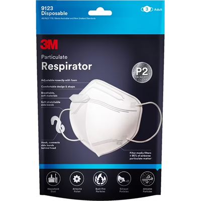 3M Particulate Respirator 9123 P2, Pack of 3 (WX700903510)