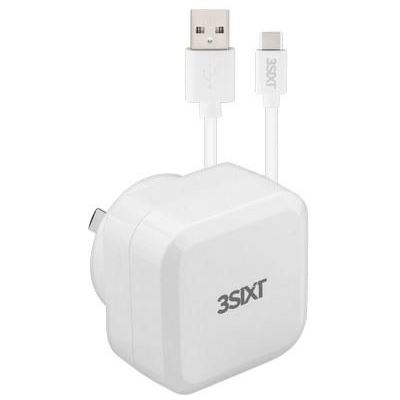 3SIXT Wall Charger AU 5.4A - USB-C Cable 1m - White (3S-1015)