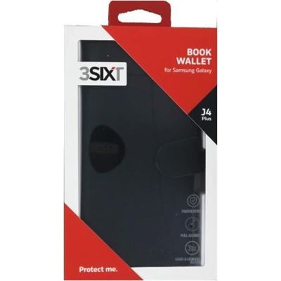 3SIXT Book Wallet - Samsung Galaxy J4 Plus - Black (3S-1365)