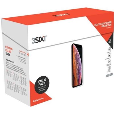 3SIXT Screen Protector Flat Glass - iPhone XS Max Bulk 50 Pk (3S-1413)