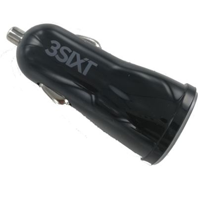 3SIXT 3.1A Dual Port Car Charger - Black (3S-1571)