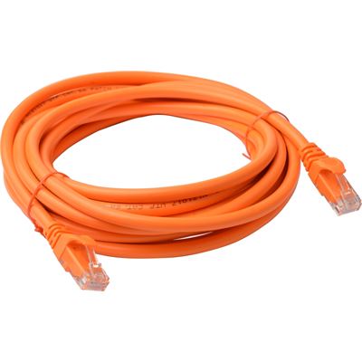 8 Ware Cat 6a UTP Ethernet Cable; SnaglessÃ¿ - 5m Orange (PL6A-5ORG)