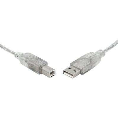 8 Ware USB 2.0 Certified Cable A-B 1m Transparent Metal (UC-2001AB)