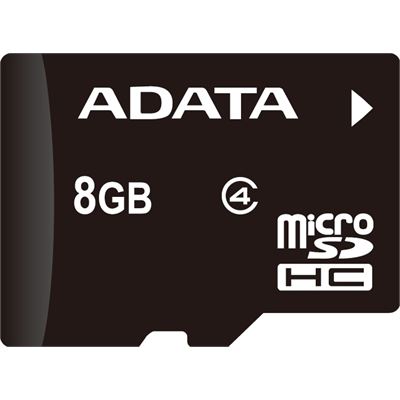 ADATA MICRO SD 8GB CLASS 4 W/ADAPT (AUSDH8GCL4-RA1)
