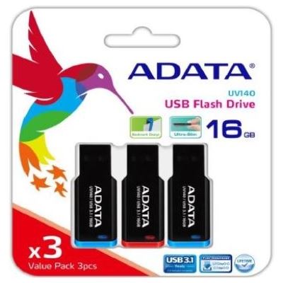 ADATA UV140 Triple Pack USB3.1 16GB 3 Pack (AUV140-16G-3BRB)