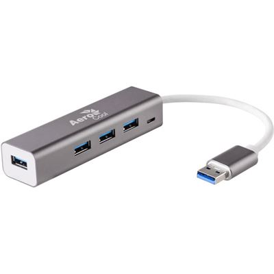 AeroCool Premium Aluminum 4 Port USB3.0 Hub , 4x (ACAH-ATHB7AE)