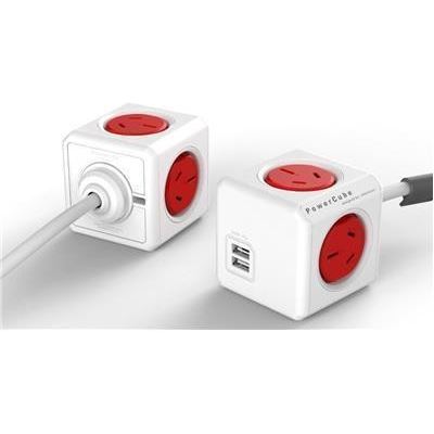 Allocacoc 5420RD/AUEUPC 1.5m Extended Red 4 Outlets (5420RD/AUEUPC)