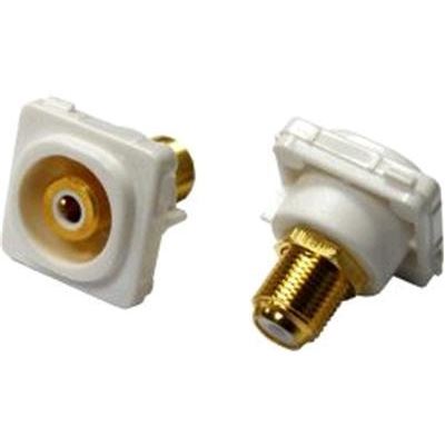 AMDEX White RCA to F Connector Gold Platformsed (FP-RCAF-WH)