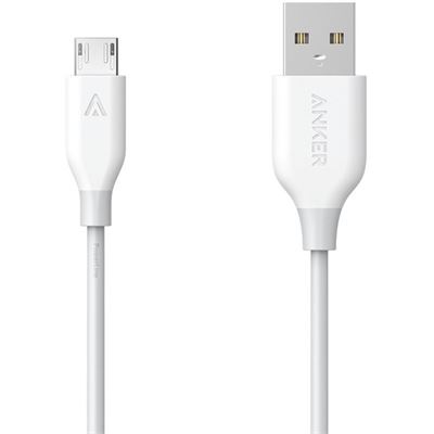 Anker POWERLINE USB TO MICRO USB-B 0.9M CABLE WHITE (A8132H21)