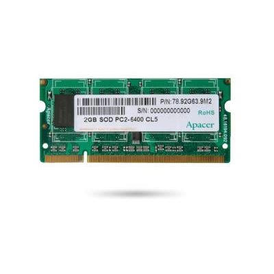 Apacer DDR2 SODIMM PC6400-2GB 800Mhz CL6 G OEM Pack (AS02GE800C6NBGC)