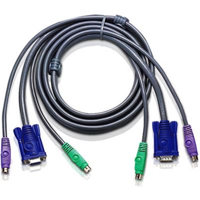 ATEN 1.2M KVM Cable PS2M, PS2M, HD15M - PS2M, PS2M (2L-5001PC)