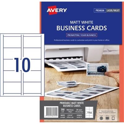 Avery L7414 90x52mm Business Cards Pkt 20 (238036)