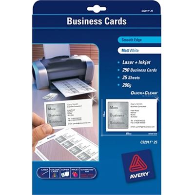 Avery C32011-25 Quick and Clean Business Cards Pkt 25 (238670)