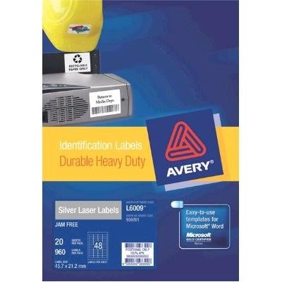 Avery L6009-20 Durable Metallic Heavy Duty Labels 960-pack (959201)