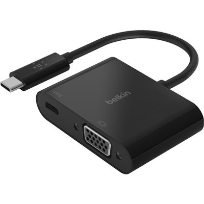 Belkin ADAPTER USB-C TO VGA (SUPPORT 1080P) AND USB-C PD (AVC001BTBK)