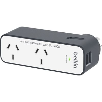 Belkin Domestic Travel Surge with 2 USB Ports (2.4A) (BST200AU)