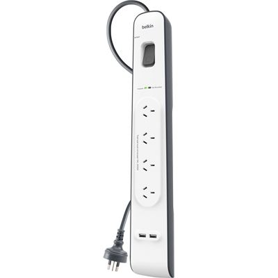 Belkin 4-Outlet USB Surge Protector/Power Board (2.4A) (BSV401AU2M)