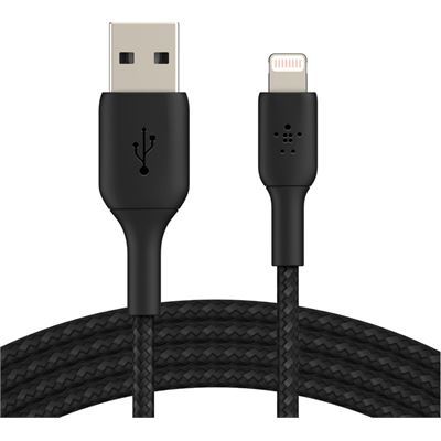 Belkin 15cm USB-A TO LIGHTNING CABLE, MFi,BRAIDED (CAA002BT0MBK)