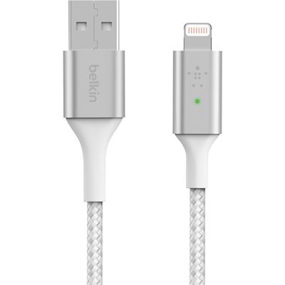 Belkin Smart LED USB-A to Lightning Cable, White (CAA007BT04WH)