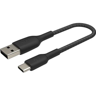 Belkin 15cm USB-A TO USB-C CABLE, BRAIDED BOOST CHARGE (CAB002BT0MBK)