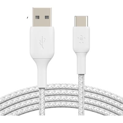 Belkin 15cm USB-A TO USB-C CABLE, BRAIDED BOOST CHARGE (CAB002BT0MWH)