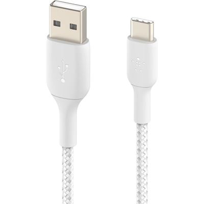 Belkin 2M USB-A TO USB-C CHARGE/SYNC CABLE, BRAIDED (CAB002BT2MWH)