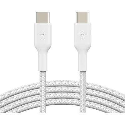 Belkin 1M USB-C TO USB-C CABLE, BRAIDED BOOST CHARGE (CAB004BT1MWH)