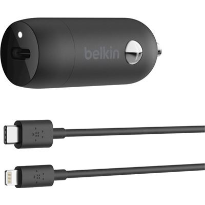Belkin 1 PORT CAR CHARGER, 20W USB-C (1) PD, USB-C TO (CCA003BT04BK)