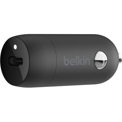 Belkin 1 PORT CAR CHARGER, 20W USB-C (1) PD, BLACK, 2 YR (CCA003BTBK)
