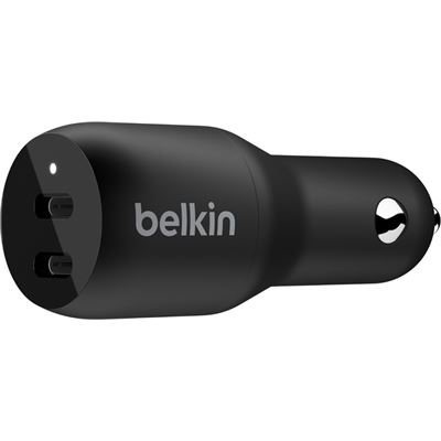 Belkin 2 PORT CAR CHARGER, 18W USB-C (2) FAST CHARGE PD (CCB002BTBK)