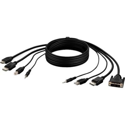 Belkin DUAL(1 ) DVI to HDMI,(1) DP to DP/USB/AUD CBL (F1DN2CC-DHPP-6)
