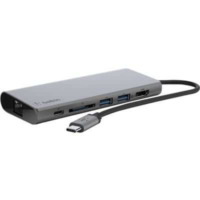 Belkin USB-C Multimedia 4-Port Hub w/ Power Pass-Thru (F4U092BTSGY)