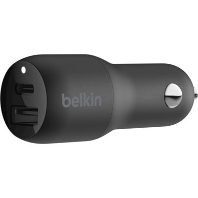 Belkin 18W USB-C DUAL PORT CA R CHARGER, 18W USB-C(1) (F7U100BTBLK)