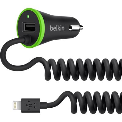 Belkin Lightning Car Charger + USB Port (F8J154BT04-BLK)