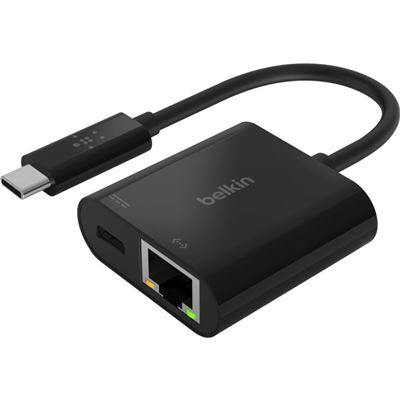 Belkin ADAPTER USB-C TO GIGABIT ETHERNET AND USB-C PD (INC001BTBK)