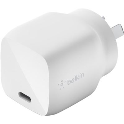 Belkin 1 PORT WALL CHARGER, 30W USB-C GaN(1) FAST (WCH001AUWH)