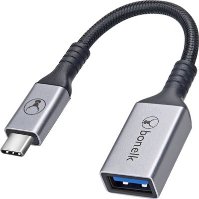 Bonelk Long-Life USB-C to USB-A Adapter (15cm) (Space (ELK-80019-R)