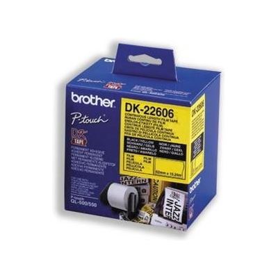 Brother Continuous Film Tape, 62mm x 15.24m Yellow (DK22606)