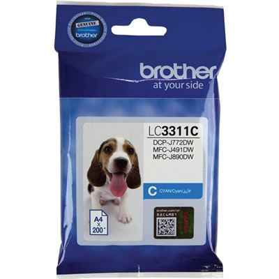 Brother LC3311C INK CARTRIDGE CYAN 200 PAGES AT 5 PERCENT (LC3311C)