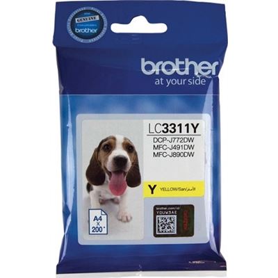 Brother LC3311Y INK CARTRIDGE YELLOW 200 PAGES AT 5 PERCENT (LC3311Y)