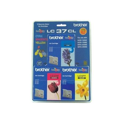 Brother LC37 Ink 3 Pack Cyan Magenta & Yellow (LC37CL3PK)