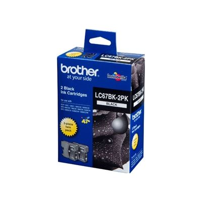 Brother LC67 Black Ink Cartridge - 2 Pack (LC67BK2PK)