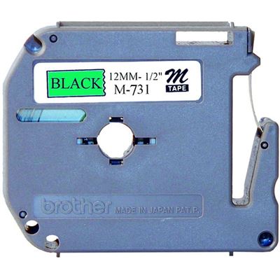 Brother M-731 Non-Laminated Black Printing on Green Tape (M-731)