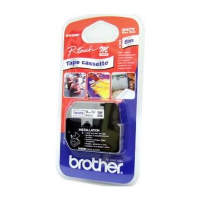 Brother M-K223 Non Laminated Blue Printing on White Tape (M-K223)