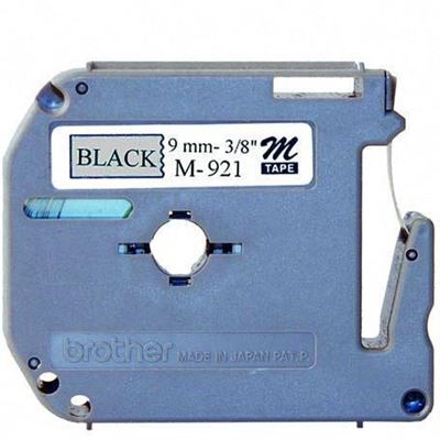 Brother 9MM Black on silver replacement tape for PT65 (M921)