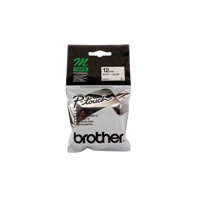 Brother 12MM Black on silver replacement tape for PT65 (M931)