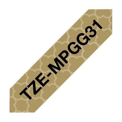 Brother TZEMPGG31 12MM BLACK ON GOLD TAPE (TZEMPGG31)
