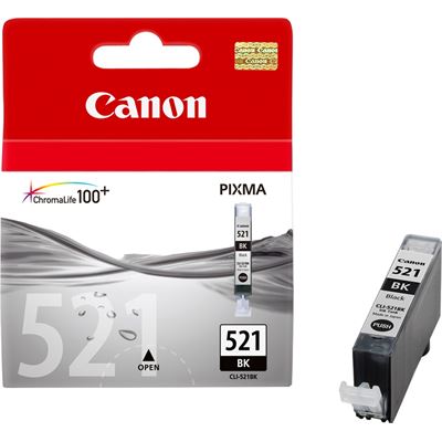 Canon Ink Cartridge CLI521BK Black Inkjet 1 Pack (CLI521BK)