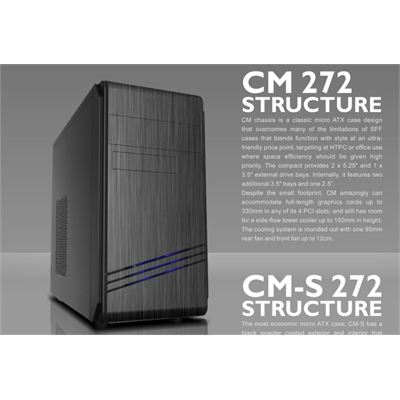 Casecom CM-272 mATX w/550W USB3+USB2,HDAudio (CM-272)